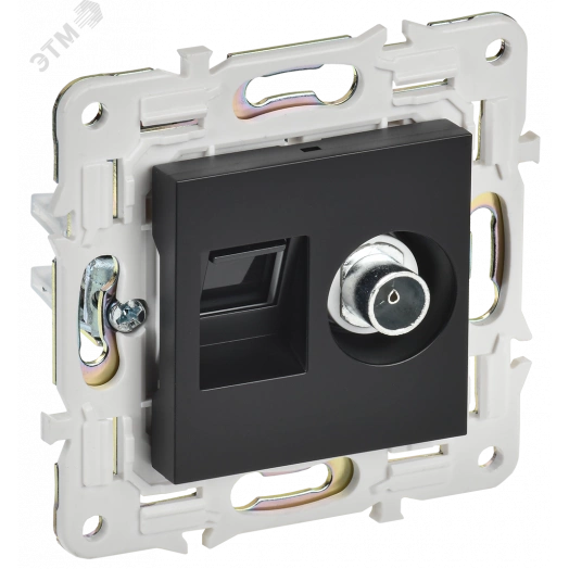 SKANDY Розетка двойная TV+RJ45 кат.5E SK-A14Bl черный IEK