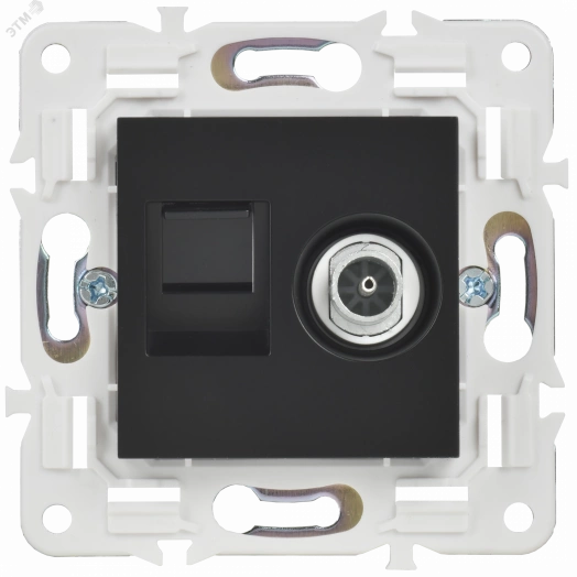 SKANDY Розетка двойная TV+RJ45 кат.5E SK-A14Bl черный IEK