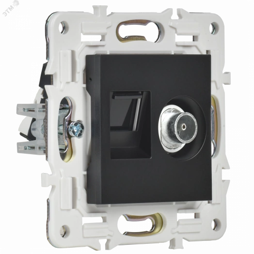 SKANDY Розетка двойная TV+RJ45 кат.5E SK-A14Bl черный IEK