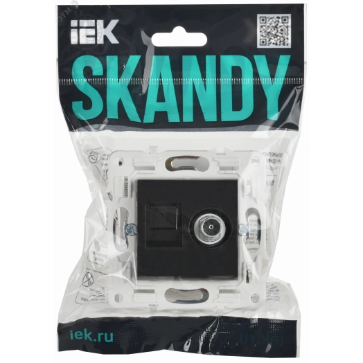 SKANDY Розетка двойная TV+RJ45 кат.5E SK-A14Bl черный IEK