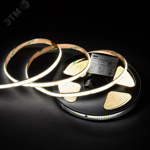 Лента LED 5м COB-480LED 11Вт/м IP20 8мм 24В 3000К IEK