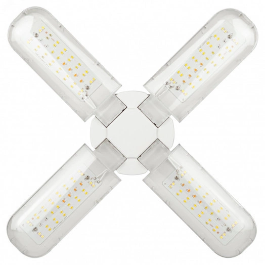 Фитолампа для растений светодиодная FITO-36W-Rа90-E27-FOLD 4-х лепестковая полного спектра 36 Вт Е27