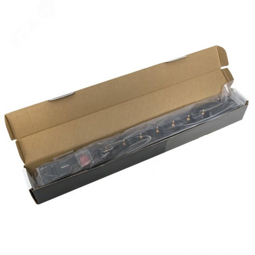 Блок розеток PDU TERACOM PRO 19' 1U 10А/250В 7 роз. Schuko с выключателем без шнура питания вх. разъем C14 корпус алюминий черный