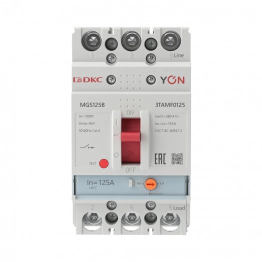 Выключатель автоматический YON MGS125 3P 100-125A 18kA