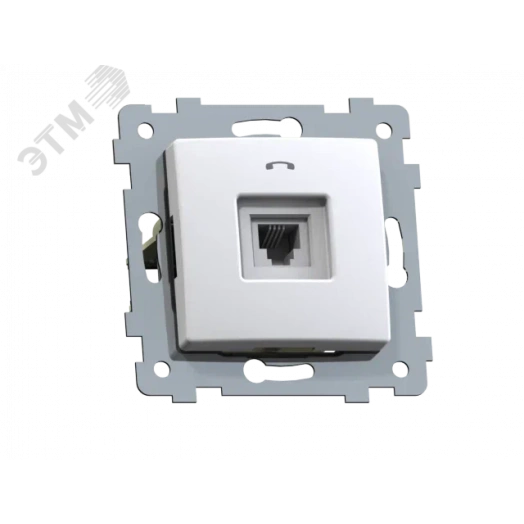 Мария  розетка RJ11 скрытой установки РТ1-456, белый