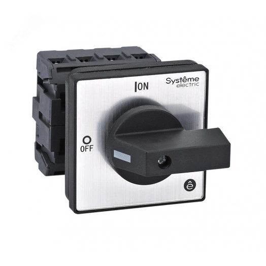 ВЫКЛЮЧАТЕЛЬ-РАЗЪЕДИНИТЕЛЬ 4P 25A IP20 С ЧЁРНОЙ РУКОЯТКОЙ НА ДВЕРЦУ 4 ВИНТАМИ