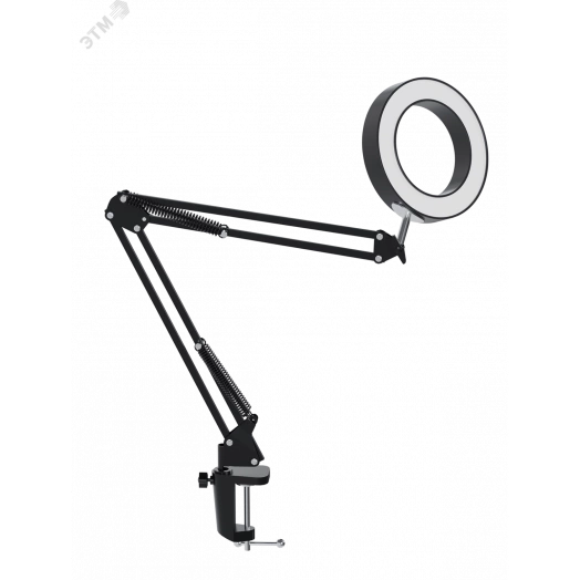 Светильник настольный светодиодный на струбцине 10 Вт Черный