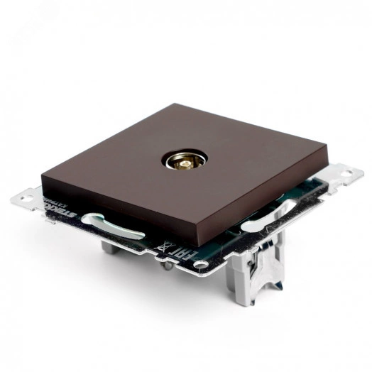 Розетка телевизионная одноместная (механизм), 75 Ом, 5-862МГц, Катрин, шоколад Stekker