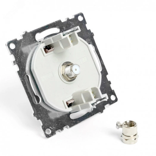 Розетка телевизионная одноместная (механизм), 75 Ом, 5-862МГц, Катрин, шоколад Stekker