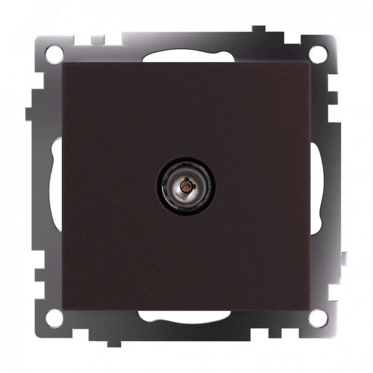 Розетка телевизионная одноместная (механизм), 75 Ом, 5-862МГц, Катрин, шоколад Stekker