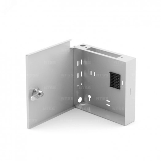 Кросс распределительный настенный мини, до 8 портов FC/ST, планка FC/ST, дверка с замком, ложемент