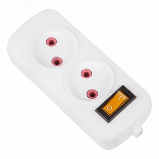 Колодка 2 гнезда б/з с выключателем ''Эконом''    PROconnect