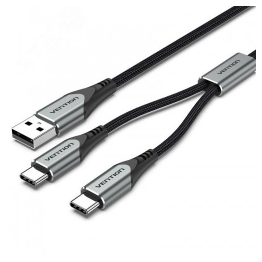 Кабель USB-см х 2 на USB 2.0 AM, 1 м.