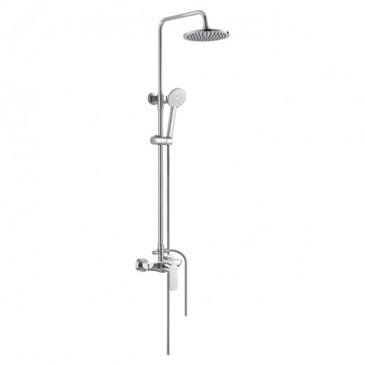 Система душевая 2-х функциональная со смесителем (тропический душ, лейка стацианарная) латунь