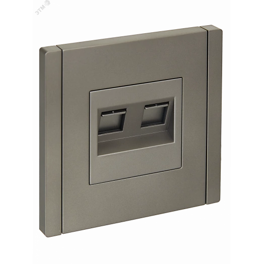 FORTE&PIANO Розетка компьютерная двойная RJ45 кат.5E FP533 сталь IEK