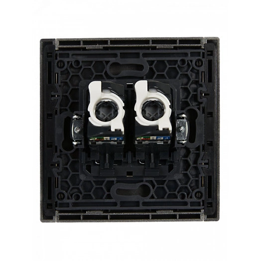 FORTE&PIANO Розетка компьютерная двойная RJ45 кат.5E FP533 сталь IEK