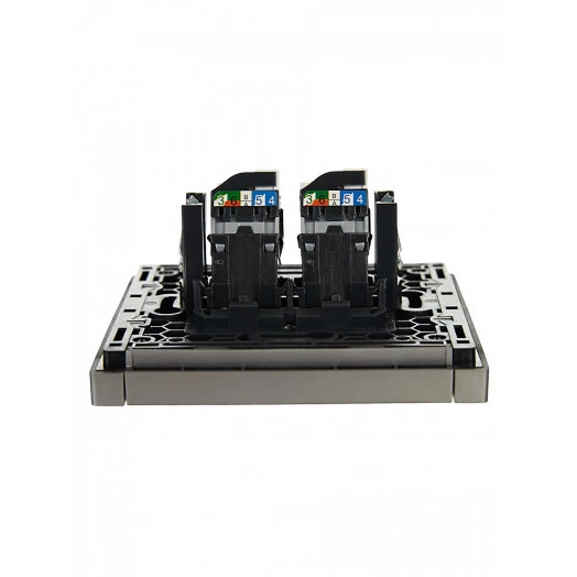 FORTE&PIANO Розетка компьютерная двойная RJ45 кат.5E FP533 сталь IEK