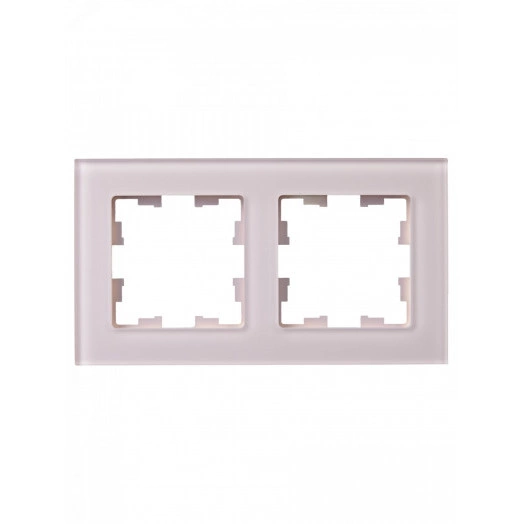 BRITE Рамка 2 поста РУ-2-2-Бр стекло розовый матовый IEK