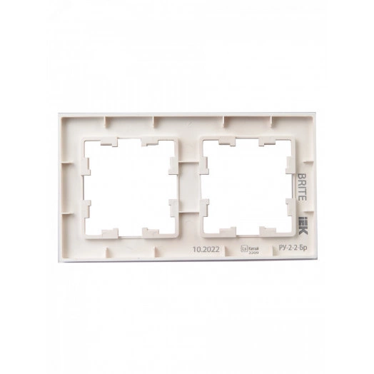 BRITE Рамка 2 поста РУ-2-2-Бр стекло розовый матовый IEK