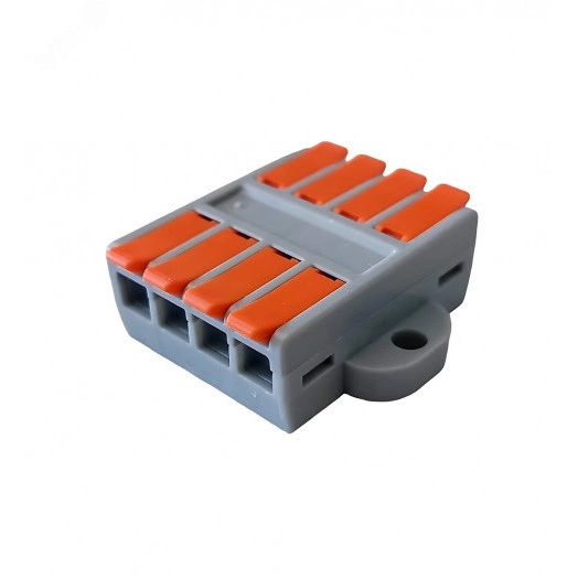 Клемма соединительная универсальная проходная 4 полюса с рычагом 0.5-6.0 (1шт)