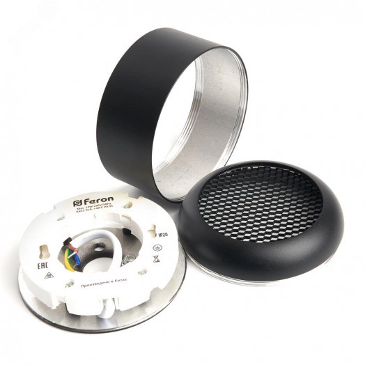 Светильник ДПО-12w GX53 без лампы черный с антибликовой сеточкой