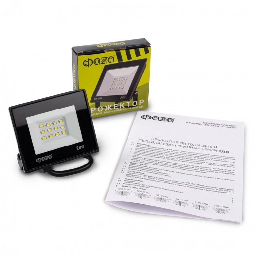 Прожектор светодиодный СДО-20 20Вт 6500К 1600Лм IP65  ФАZА