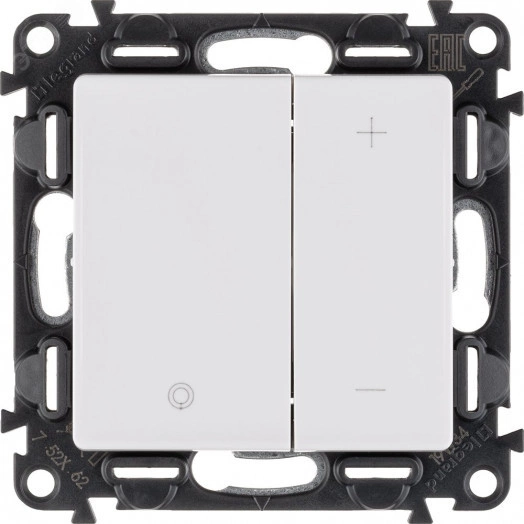 Valena LIFE Светорегулятор кнопочный универсальный 400Вт без нейтрали С лицевой панелью Белый