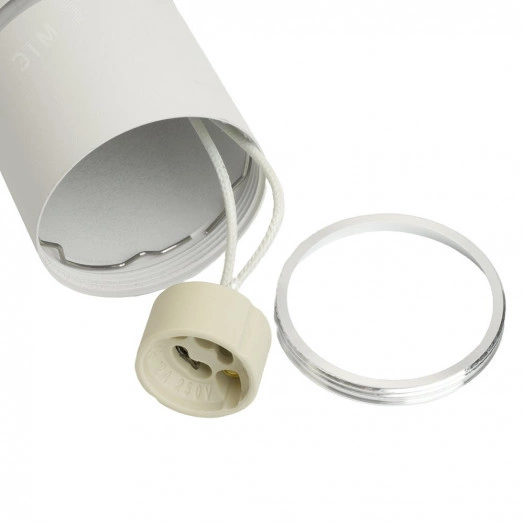 Светильник трековый на шинопровод ДПО GU10 без лампы IP40 белый серебро