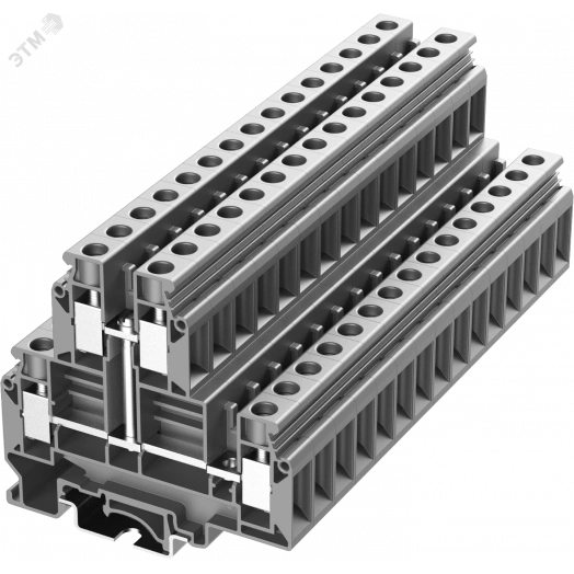Клемма UKD 2-2 винтовая 2-уровневая с перемычкой, сечение 10 мм. кв., серая