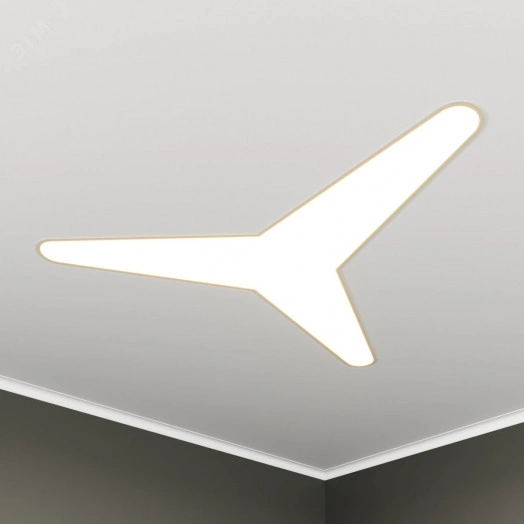 Светильник светодиодный RVE-LBX-KASAI-SOFT-1246-VG (Трехлучевая звезда закругл. 1246х1099х130мм 38Вт встраиваемый под шпаклевку 4000K Белый)