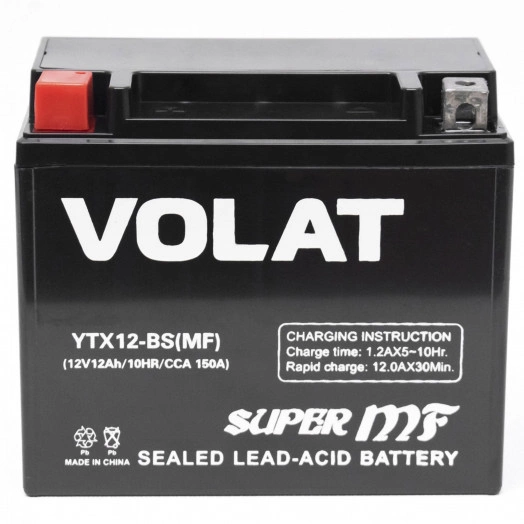 Аккумулятор мото 12Ah Volat YTX12-BS(MF) L+