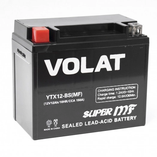 Аккумулятор мото 12Ah Volat YTX12-BS(MF) L+