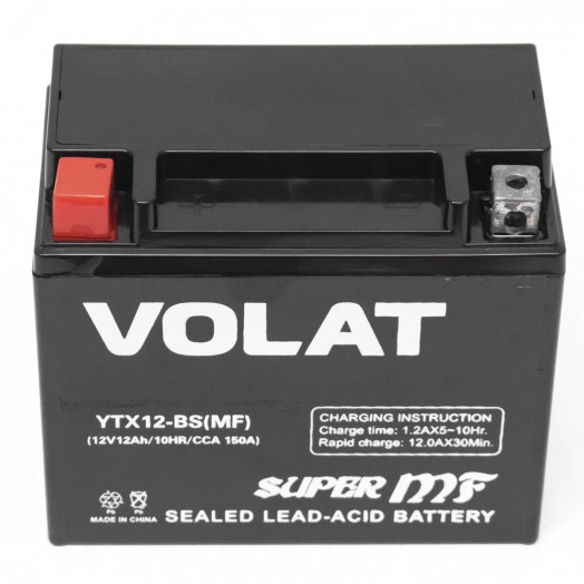 Аккумулятор мото 12Ah Volat YTX12-BS(MF) L+