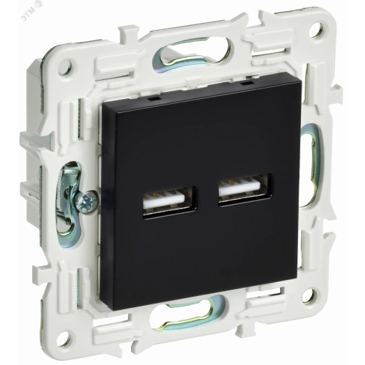 SKANDY Розетка USB A+A 3,1А SK-R15Bl черный IEK