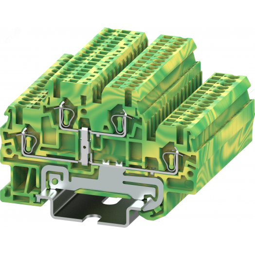 Клемма TC 2-уровневая, земля, сечение 1,5 мм. кв., желто-зеленая