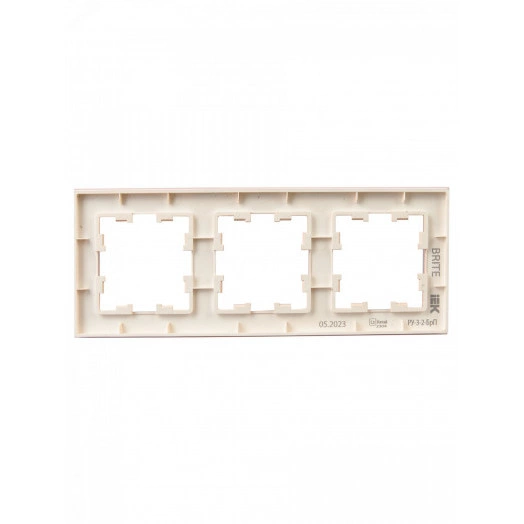 BRITE Рамка 3 поста РУ-3-2-БрП стекло персиковый матовый IEK