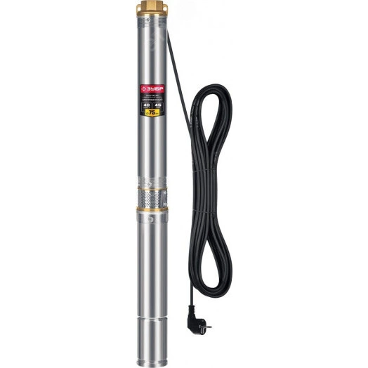 Насос скважинный ценробежный НСЦ-75-40 ЗУБР, 550 Вт, 40 м, корпус нерж.сталь