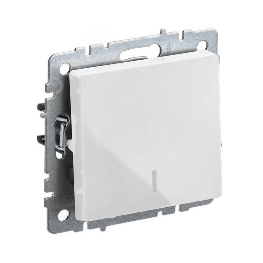 BRITE Выключатель одноклавишный проходной с индикацией 10А ВС10-1-7-БрБ белый IEK