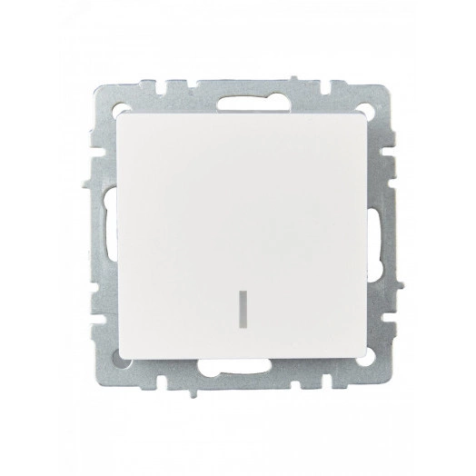 BRITE Выключатель одноклавишный проходной с индикацией 10А ВС10-1-7-БрБ белый IEK