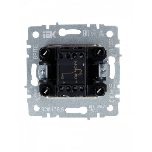 BRITE Выключатель одноклавишный проходной с индикацией 10А ВС10-1-7-БрБ белый IEK