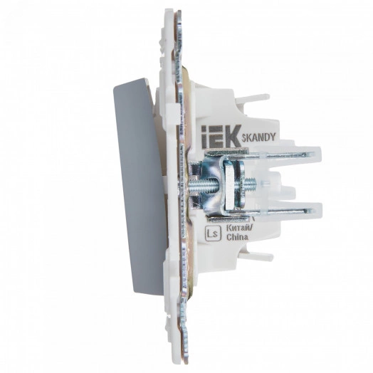 SKANDY Выключатель 1-клавишный кнопочный 10А SK-V14Gr серый IEK