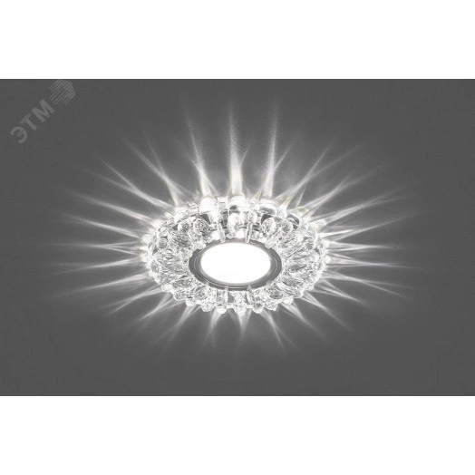 Светильник ИВО-50w G5.3 со светодиодной подсветкой 4000К хром с прозрачным стеклом