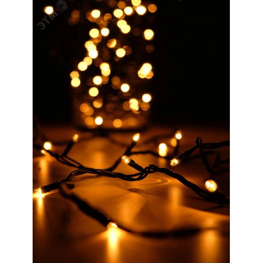 Электрогирлянда наружная 200 микроламп 10м разноцветная