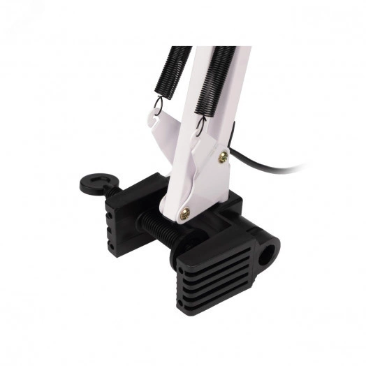 Светильник настольный TBL-02 Е27 на струбцине утяжеленная подставка белый ФАZА