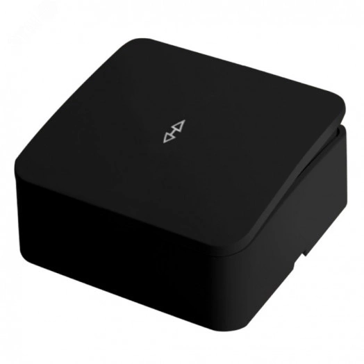 Переключатель одноклавишный 250В 10А серия София черный матовый STEKKER