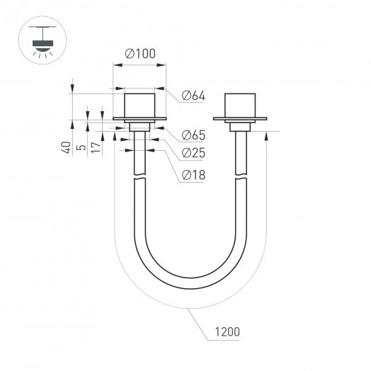 Светильник SP-TROPIC-BUILT-TRIMLESS-R18-L1200-18W Warm3000 (BK, 360 deg, 230V) (Arlight, IP20 Пластик, 3 года)