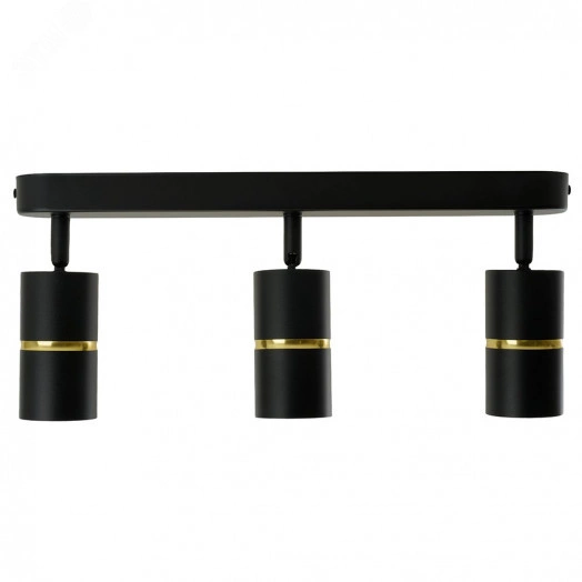 Светильник ДБО 3хGU10 без ламп наклонный черный золото