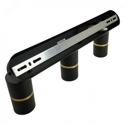 Светильник ДБО 3хGU10 без ламп наклонный черный золото