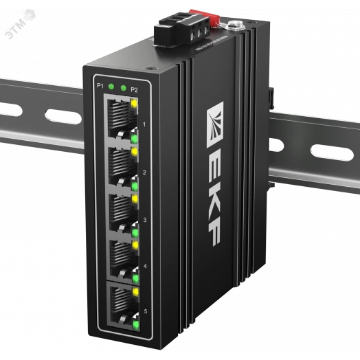Коммутатор промышленный неуправляемый U-5T, 5 портов 10/100Base-T(X) RJ45, монтаж на динрейку TSX EKF