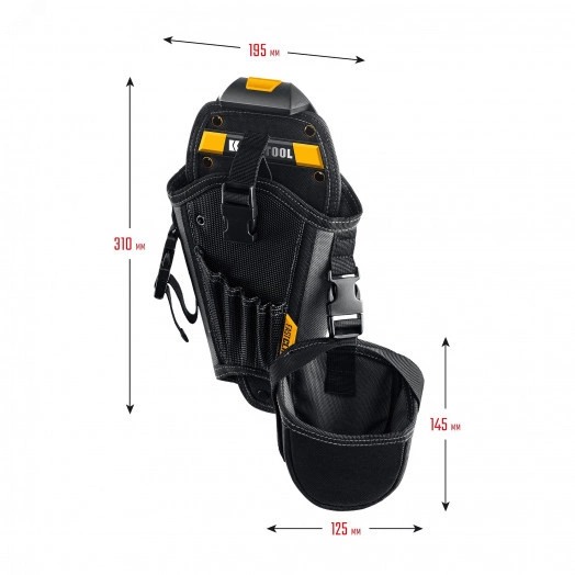 Кобура для дрели KH-5 с системой быстрого крепления, с дополнительным съёмным карманом